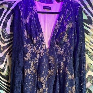 V-Cut Lacy Cocktail Dress